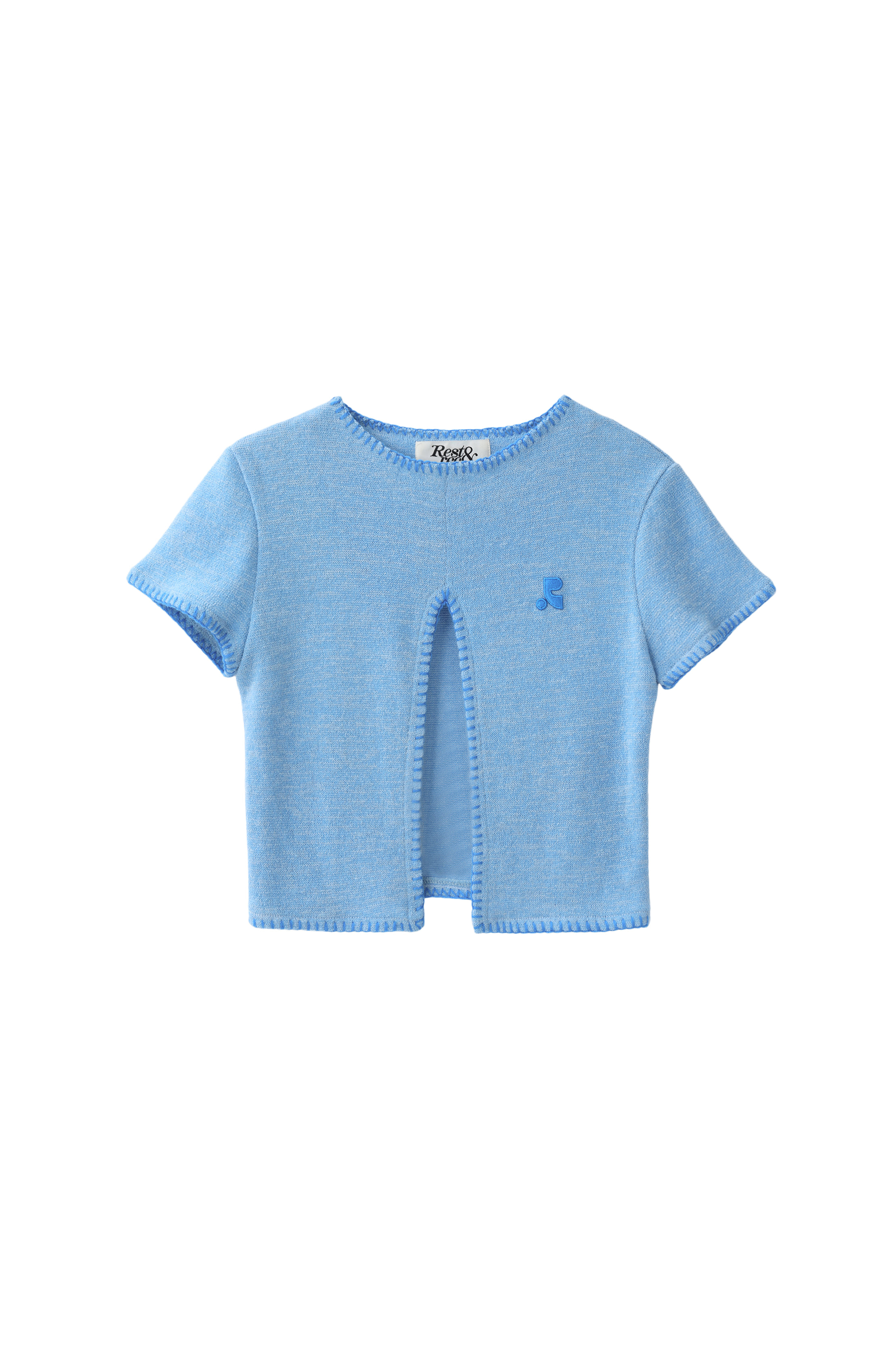 RR CUT OUT KNIT TOP - SKYBLUE